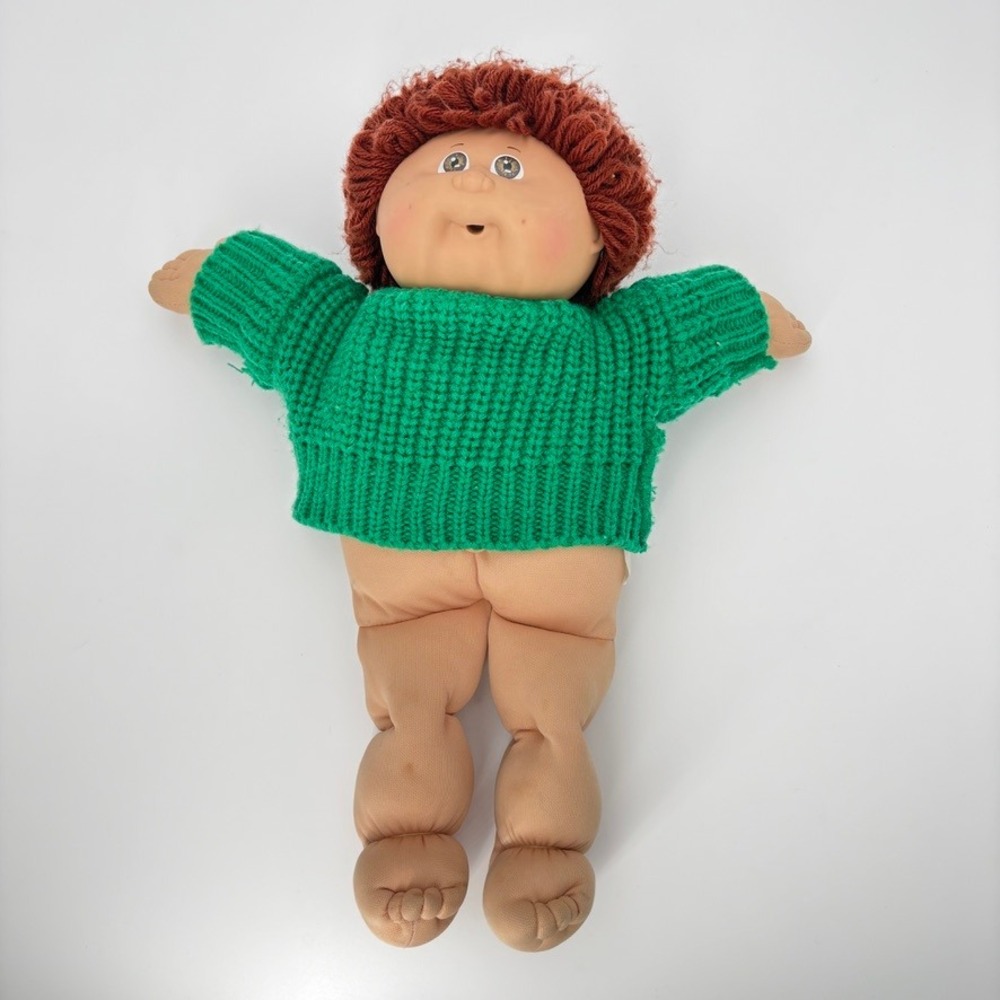 Vintage 1985 Cabbage Patch Kids Boy Doll Coleco HM4 OK‎ Auburn Hair Brown Eyes